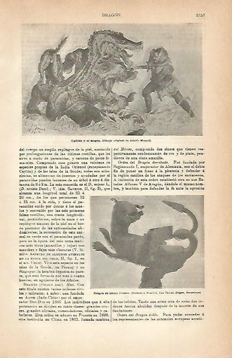 LAMINA ESPASA 3141: Sigfrido y el dragon obra de Menzel