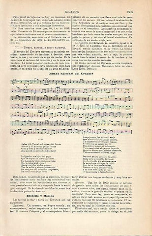 LAMINA ESPASA 3230: Himno nacional de Ecuador