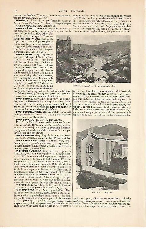 LAMINA ESPASA 3412: Nacimiento del rio Ebro en Fontibre Cantabria