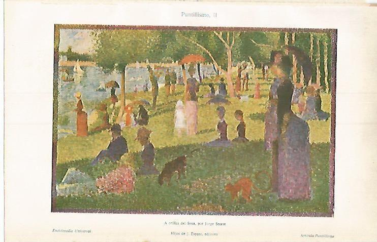LAMINA ESPASA 3793: A orillas del Sena por Seurat