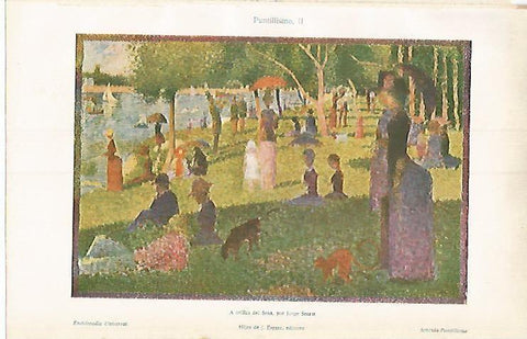 LAMINA ESPASA 3793: A orillas del Sena por Seurat