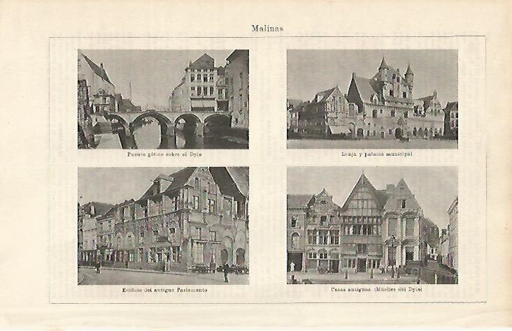 LAMINA ESPASA 3928: Vistas de Malinas Belgica