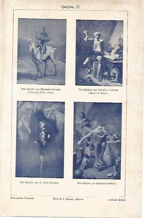 LAMINA ESPASA 3823: Don Quijote por diferentes artistas