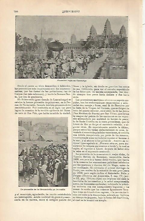 LAMINA ESPASA 3636: Procesion de la Circuncision en Jerusalen
