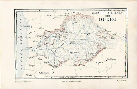 LAMINA ESPASA 3160: Mapa de la cuenca del rio Duero