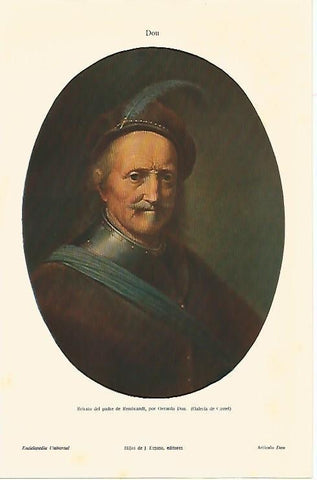LAMINA ESPASA 3132: Retrato del padre de Rembrandt por Gerardo Dou