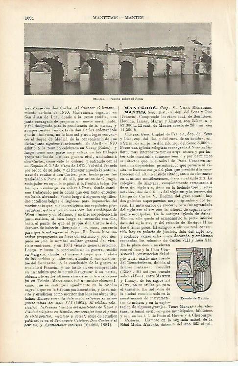 LAMINA ESPASA 3995: Puente sobre el Sena en Mantes Francia