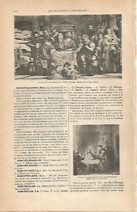 LAMINA ESPASA 3071: Los discipulos de Emaus obra de Pablo Veronese