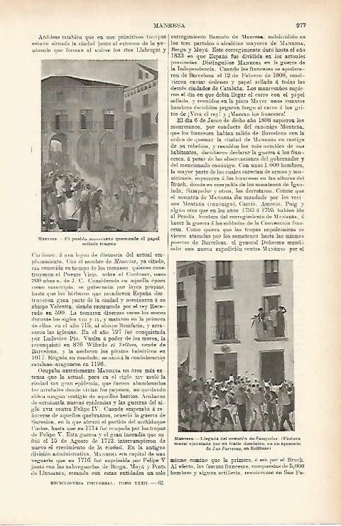 LAMINA ESPASA 3984: Pinturas de Manresa Barcelona