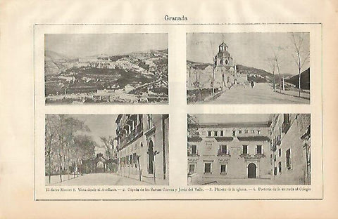 LAMINA ESPASA 2182: Varias vistas de Granada