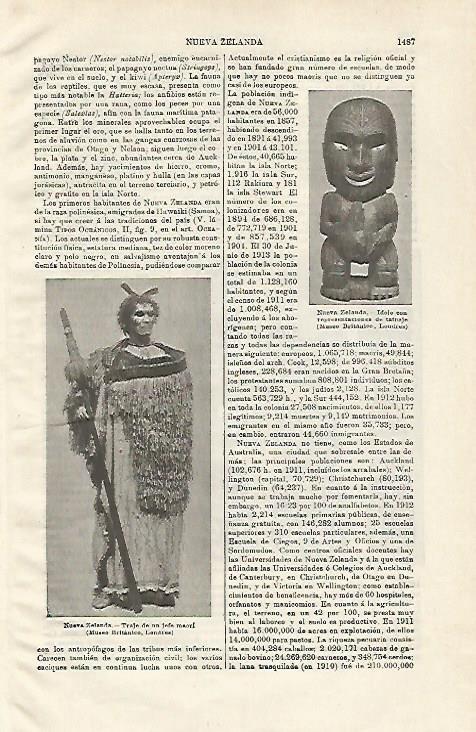 LAMINA ESPASA 20340: Traje de jefe maori de Nueva Zelanda