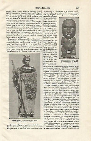 LAMINA ESPASA 20340: Traje de jefe maori de Nueva Zelanda