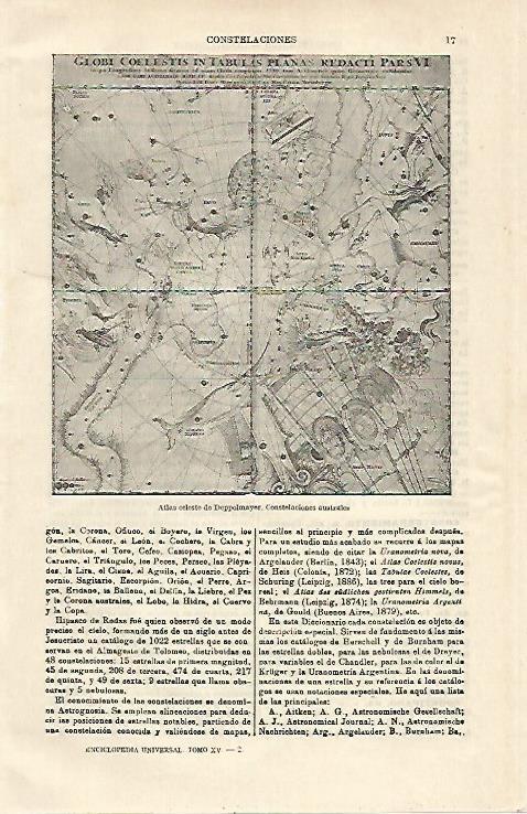 LAMINA ESPASA 20589: Constelaciones australes en el Atlas de Doppelmeyer