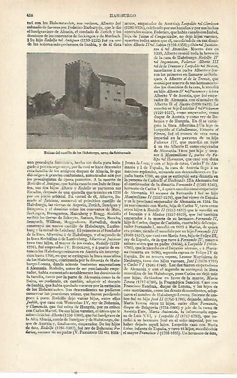 LAMINA ESPASA 21529: Castillo de los Habsburgo en Schinznach