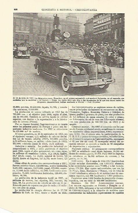 LAMINA ESPASA 21691: Kruschev y Bulganin en Praga en 1957