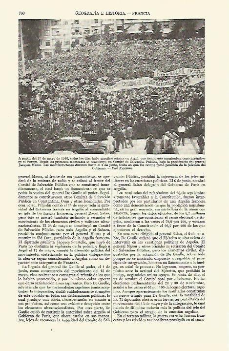 LAMINA ESPASA 21734: Manifestaciones en Argel en 1958