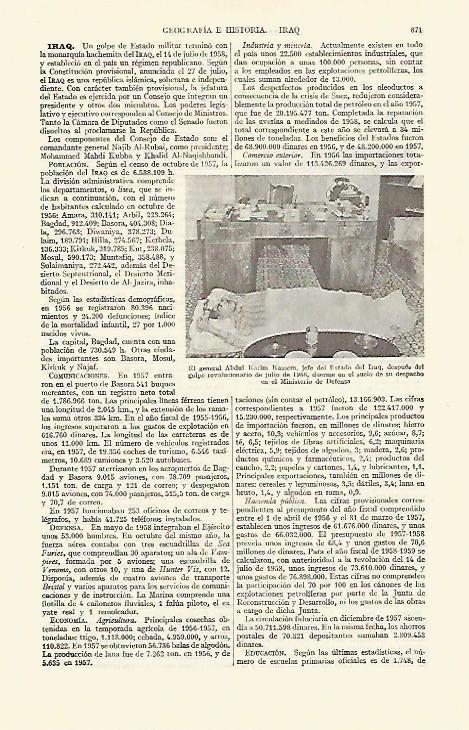 LAMINA ESPASA 21764: El general Abdul Karim Kassem de Irak