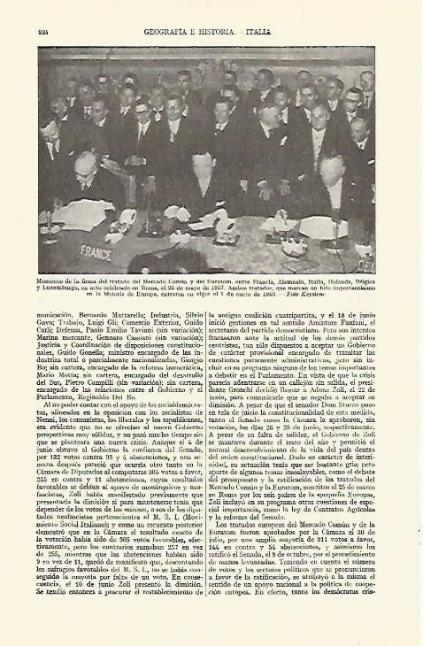 LAMINA ESPASA 21770: Firma del Tratado del Mercado Comun en 1957