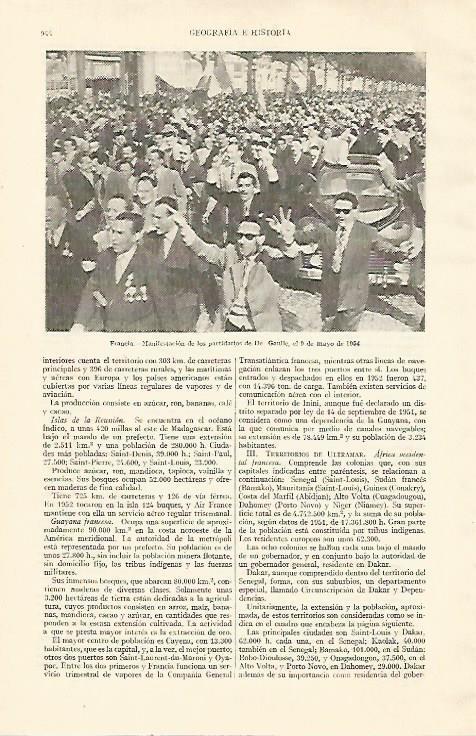 LAMINA ESPASA 22078: Manifestacion en Francia en 1954