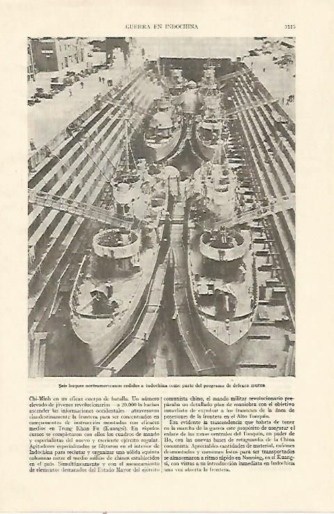 LAMINA ESPASA 22122: Buques norteamericanos en la Guerra de Indochina