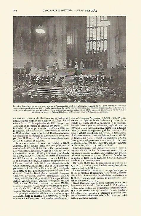 LAMINA ESPASA 21738: Isabel de Inglaterra en el Westminster Hall en 1957