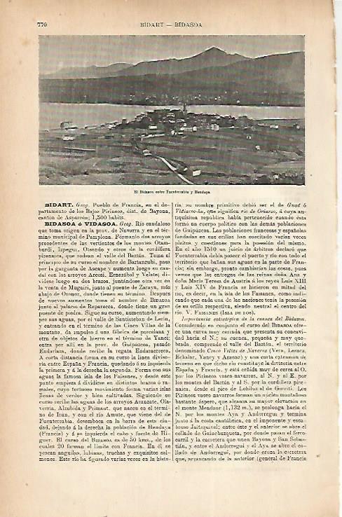 LAMINA ESPASA 22243: El Bidasoa entre Fuenterrabia y Hendaya