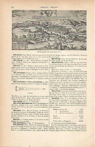 LAMINA ESPASA 22251: Vista de Bilbao grabado del siglo XVII