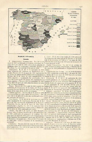 LAMINA ESPASA 22491: Censo electoral de España en 1930