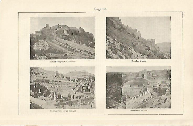 LAMINA ESPASA 22929: Vistas de las ruinas de Sagunto Valencia