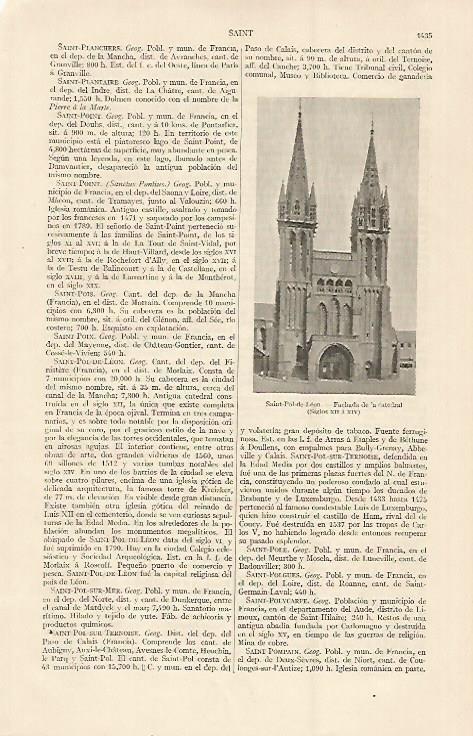 LAMINA ESPASA 22997: Catedral de Saint Pol de Leon Francia