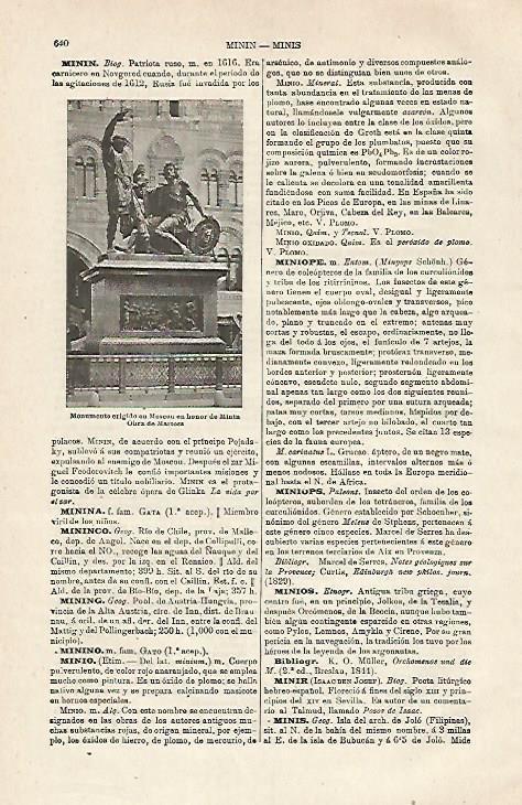 LAMINA ESPASA 24044: Monumento a Minin Obra de Martosa en Moscu