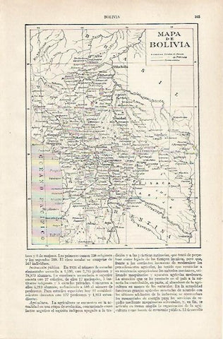 LAMINA ESPASA 24342: Mapa de Bolivia
