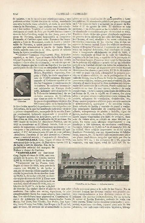 LAMINA ESPASA 24422: Aduana de Castellon de la Plana