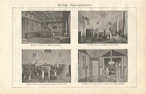 LAMINA ESPASA 24442: Mueblaje de los paises germanicos