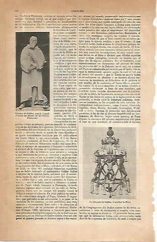 LAMINA ESPASA 24811: Estatua de Galileo por A. Costoli