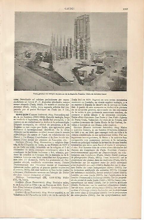 LAMINA ESPASA 24911: Templo de la Sagrada Familia 