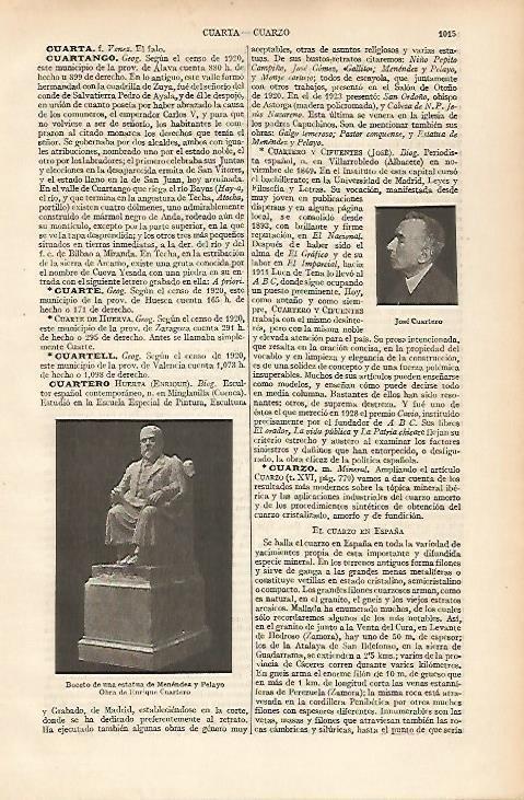 LAMINA ESPASA 25057: Estatua de Menedez y Pelayo por E. Cuartero