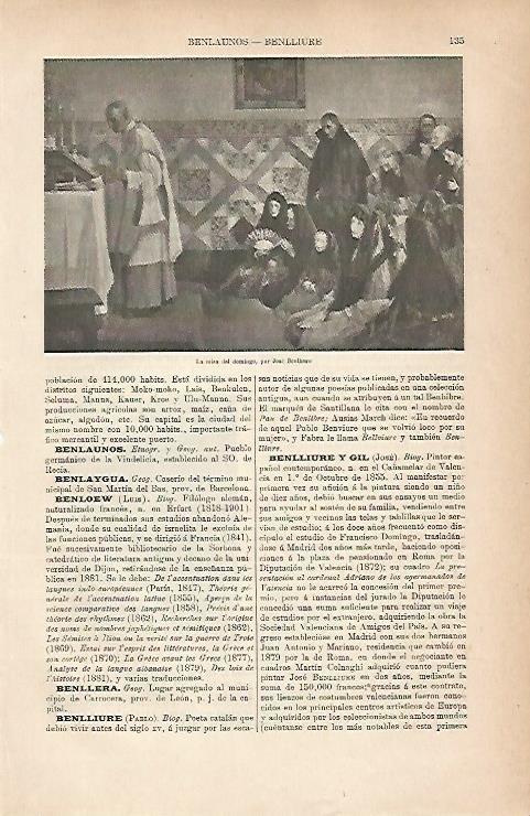 LAMINA ESPASA 25142: La misa del domingo por Jose Benlliure