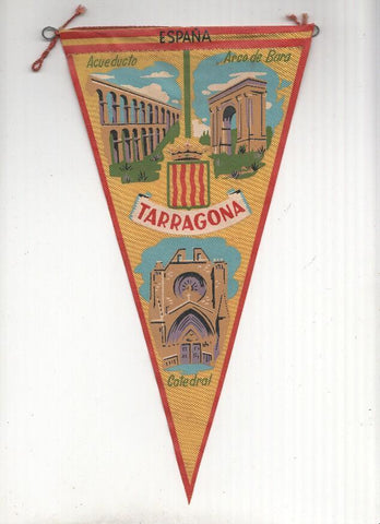 BANDERIN: TARRAGONA - Ilustraciondes de Acueducto, el Arco de Bara y la Catedral de Tarragona