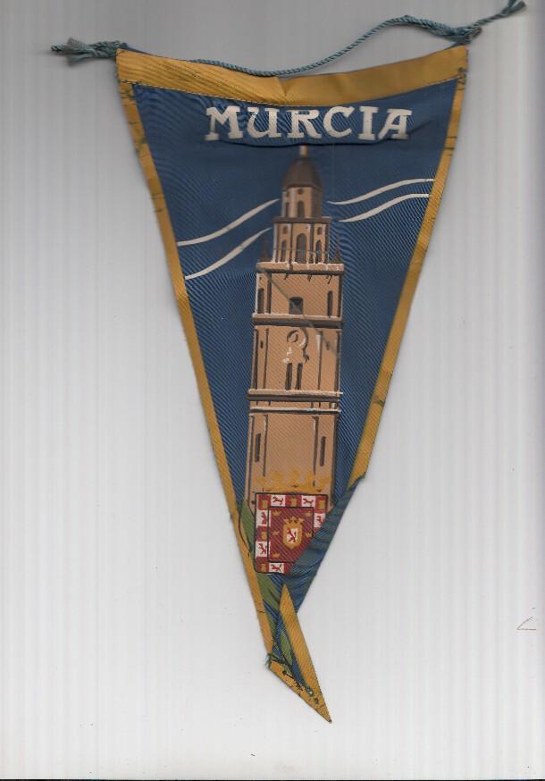 BANDERIN: MURCIA - Ilustracion de la Torre de la Catedral de Murcia y escudo de la localidad