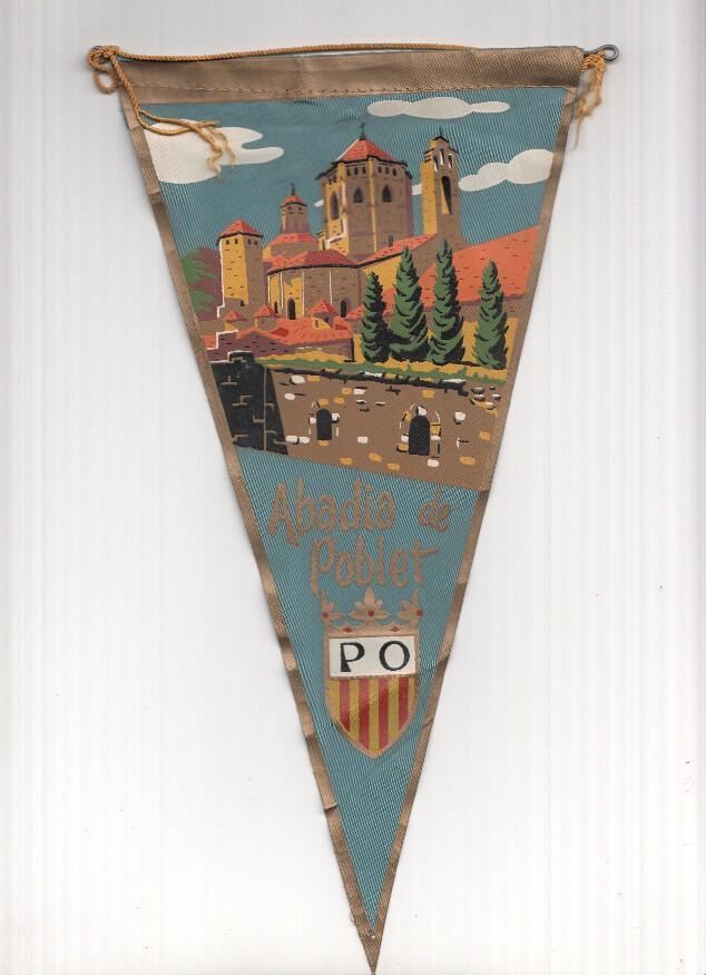 BANDERIN: POBLET (Tarragona) - Ilustracion vertical de la Abadia Monestir de POBLET y escudo