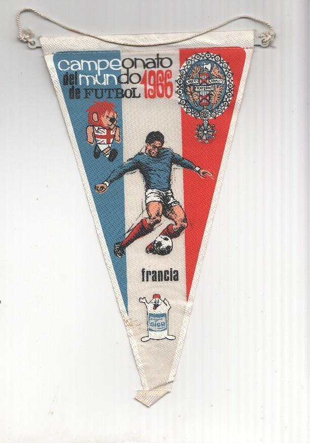 BANDERIN: MUNDIAL DE INGLATERRA 1966 - Seleccion de FRANCIA (Promocional de GIOR) 