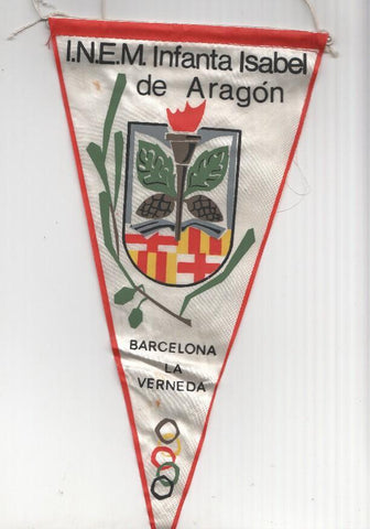 BANDERIN: I.N.E.M Infanta Isabel de Aragon - Barcelona, La Verneda. (Escudo)