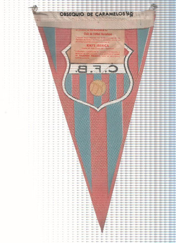 BANDERIN: FUTBOL CLUB BARCELONA - Obsequio de Caramelos KIKI Iberica