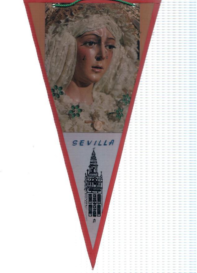 BANDERIN: SEVILLA - Rostro de la VIRGEN de la MACARENA y dibujo de la Giralda