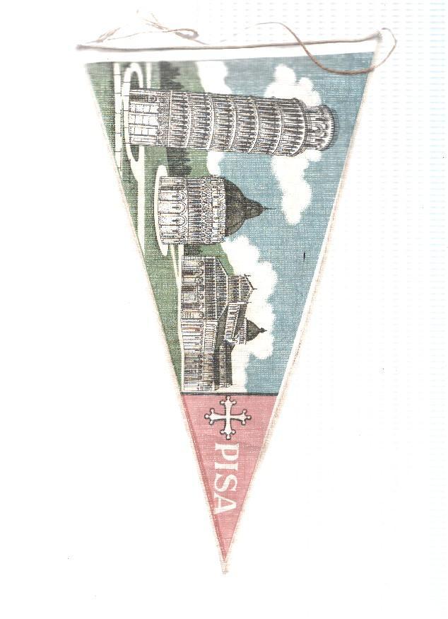 BANDERIN: PISA (Italia) - Ilustracion de la TORRE DE PISA (Dos Caras)