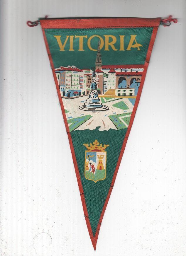 BANDERIN: VITORIA - Escudo y vista de Plaza de la Virgen Blanca