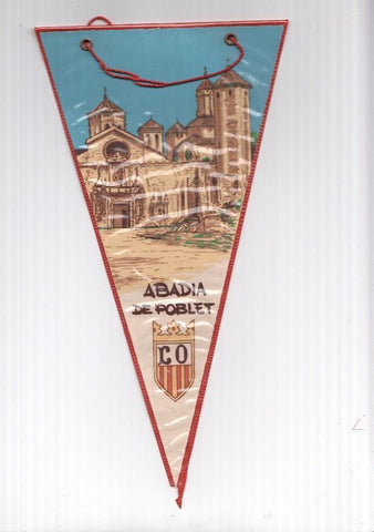 BANDERIN: POBLET, Tarragona - Ilustracion de la Abadia de Poblet y escudo