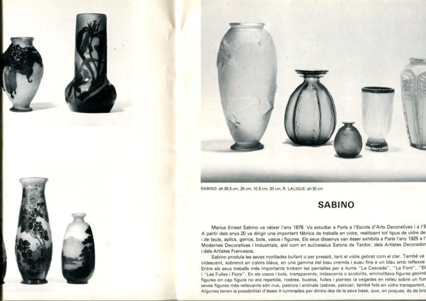 Catalogo exposicion 1979 Galeria D'Art Dau al Set sobre: El Vidre art Nouveau art Deco 1890-1940