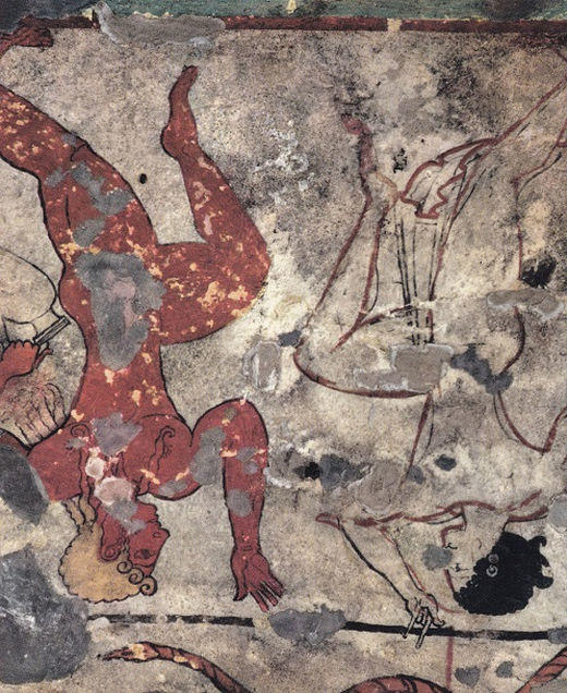 LAMINA 6584: Danza detalle de una pintura mural etrusca